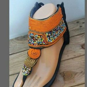 Orange Gladiator Sandals